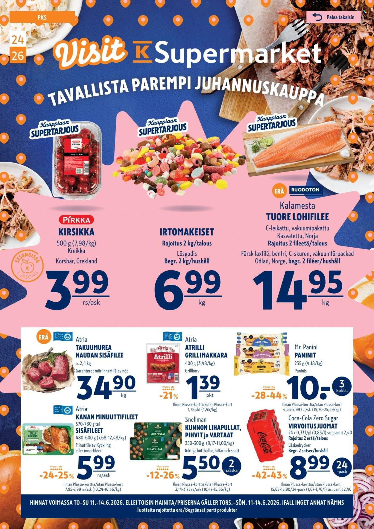 K-Supermarket tarjoukset - 11.06.2026 - 14.06.2026. Sivu 1