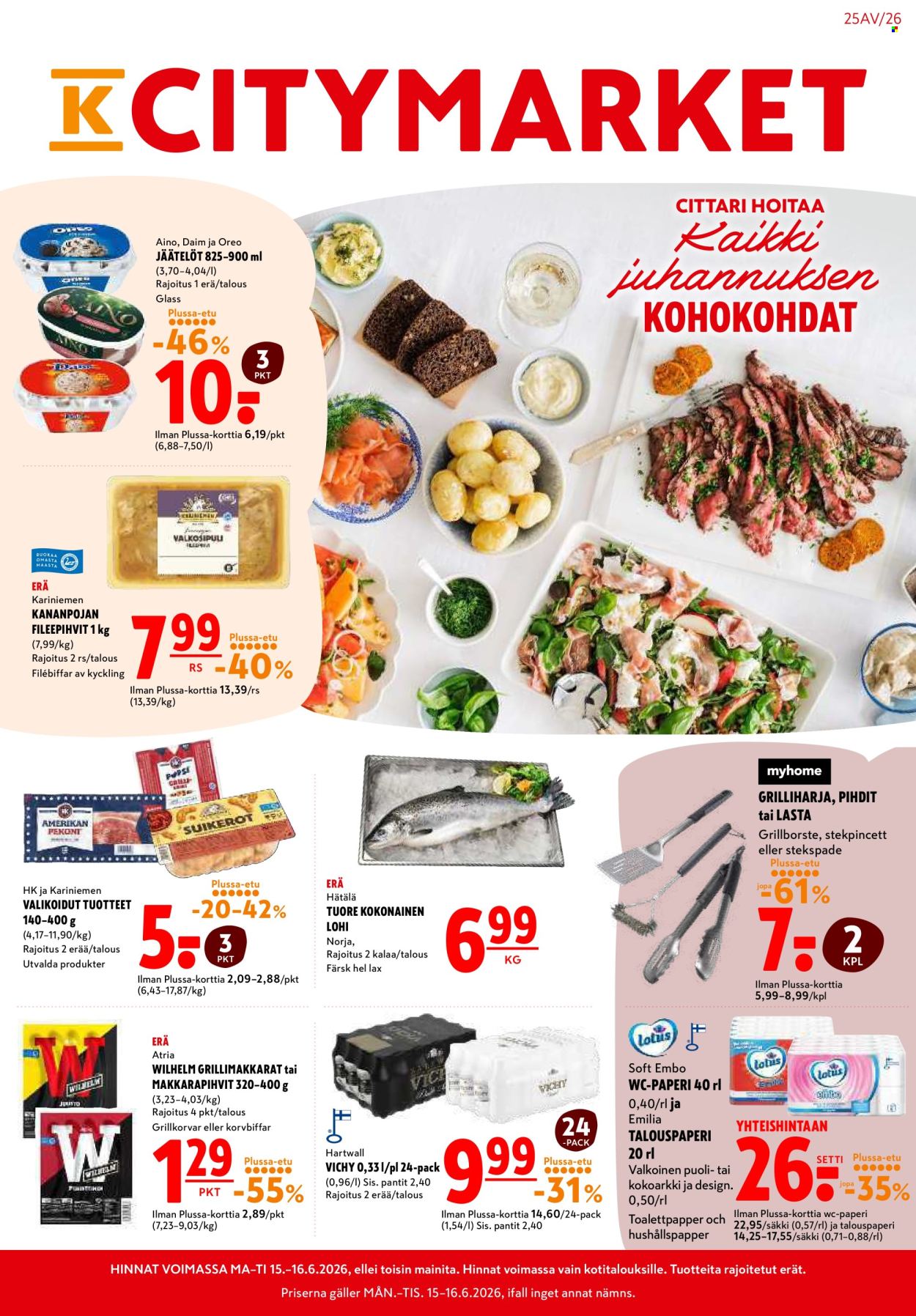 K-citymarket tarjoukset - 15.06.2026 - 17.06.2026. Sivu 1