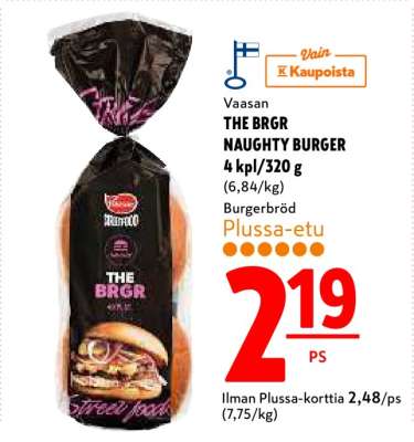 Vaasan THE BRGR NAUGHTY BURGER 4 kpl/320 g