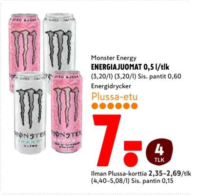 Monster Energy ENERGIAJUOMAT 0,5 l/tlk