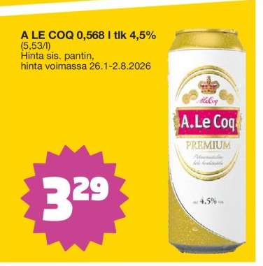 A LE COQ 0,568 l tlk 4,5%