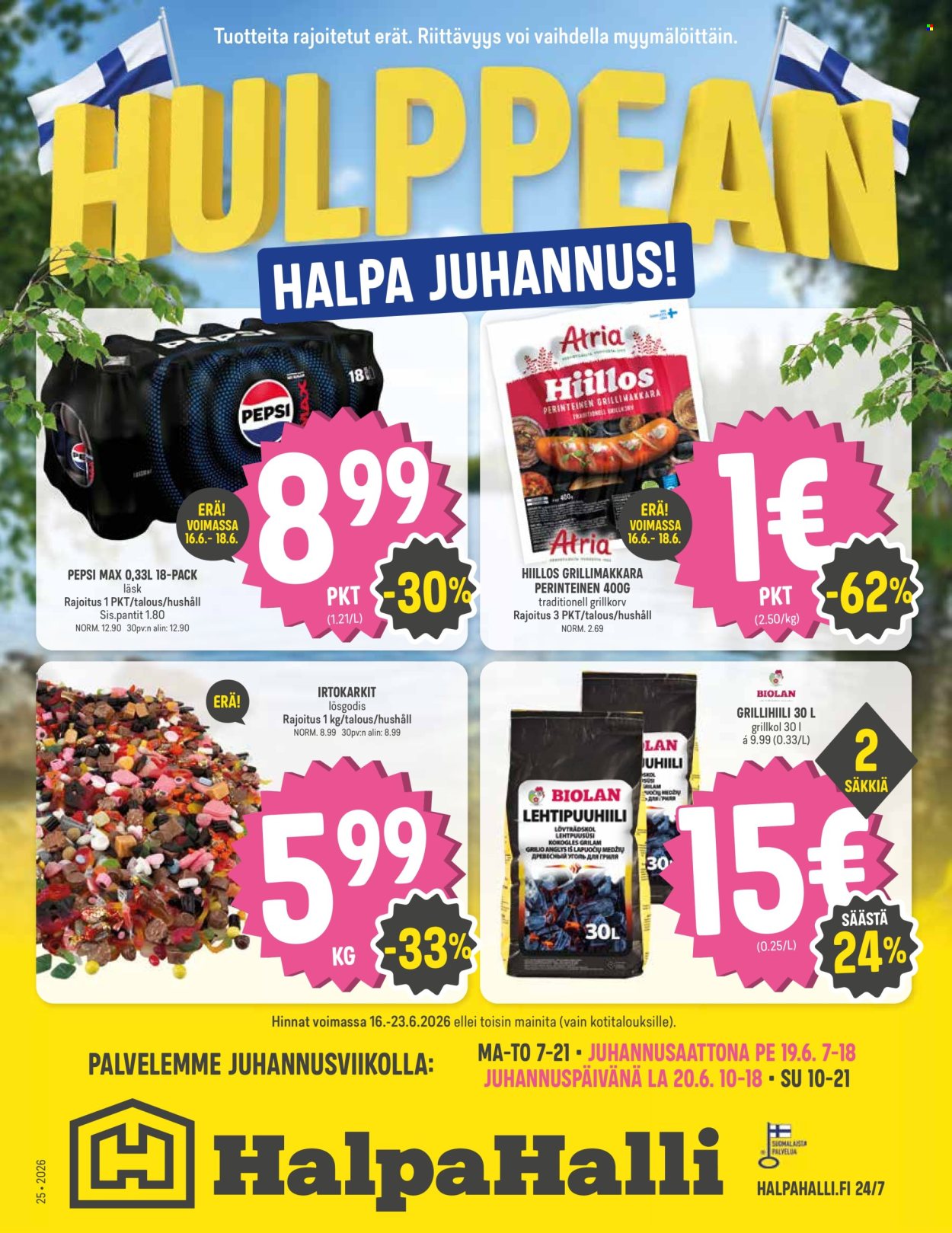 HalpaHalli tarjoukset - 16.06.2026 - 23.06.2026. Sivu 1