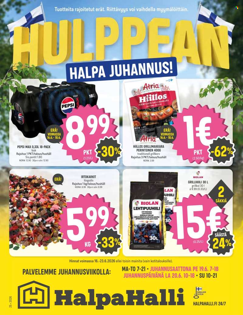 HalpaHalli tarjoukset  - 16.06.2026 - 23.06.2026.