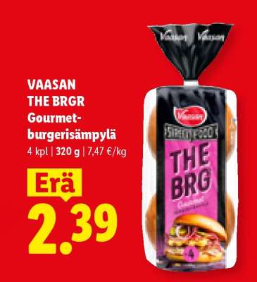 VAASAN THE BRGR Gourmet-burgerisämpylä