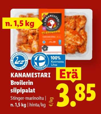 Kanamestari Broilerin siipipalat