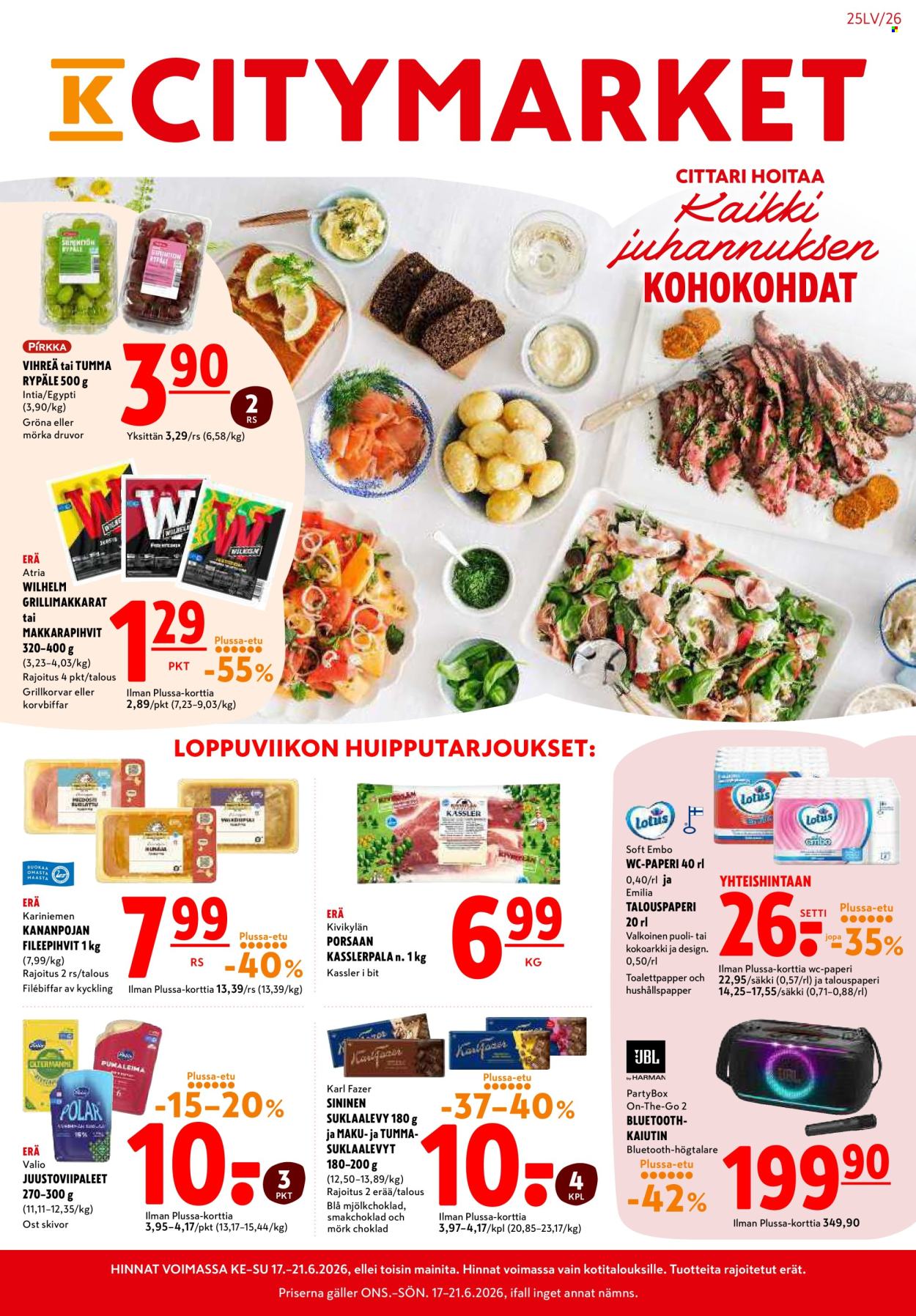 K-citymarket tarjoukset - 17.06.2026 - 21.06.2026. Sivu 1