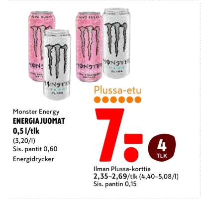 Monster Energy ENERGIAJUOMAT 0,5 l/tlk