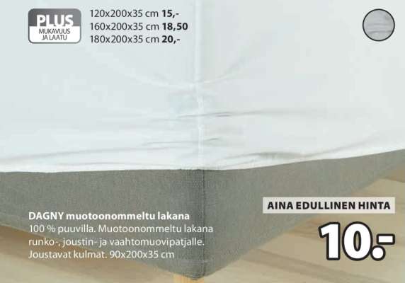 DAGNY muotoonommeltu lakana