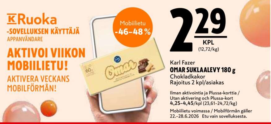 Karl Fazer OMAR SUKLALEVY 180 g