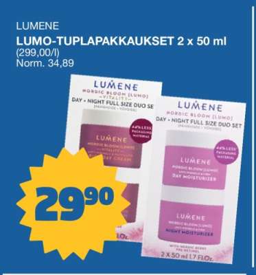 LUMENE LUMO-TUPLAPAKKAUKSET 2 x 50 ml