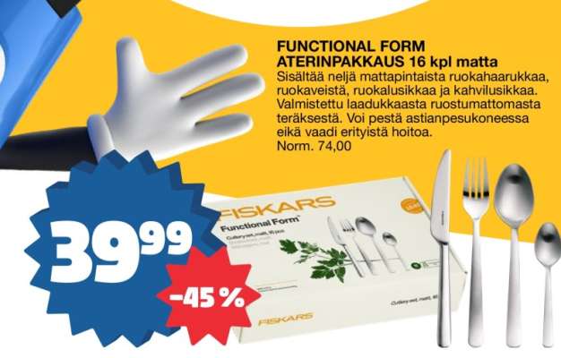 FUNCTIONAL FORM ATERINPAKKAUS 16 kpl matta