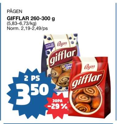PÅGEN GIFFLAR 260–300 g