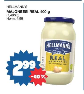 HELLMANN'S MAJONEESI REAL 400 g