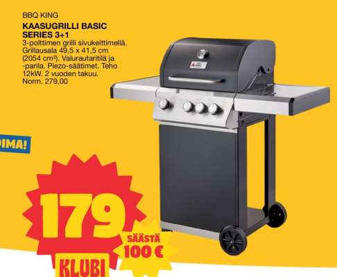 BBQ KING KAASUGRILLI BASIC SERIES 3+1