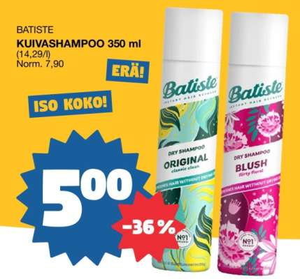 BATISTE KUIVASHAMPOO 350 ml