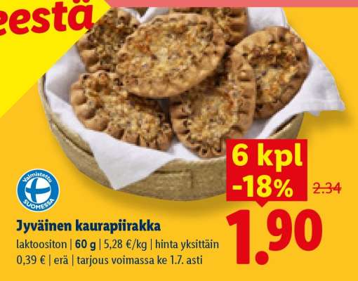 Jyväinen kaurapiirakka