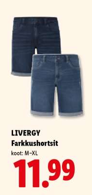 LIVERGY Farkkushortsit