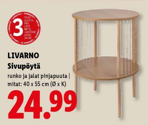 LIVARNO Sivupöytä