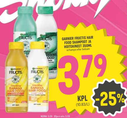 GARNIER FRUCTIS HAIR FOOD SHAMPOOT JA HOITOAINEET 350ML
