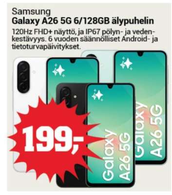 Samsung Galaxy A26 5G 6/128GB älypuhelin