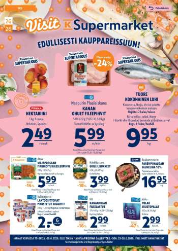 K-Supermarket tarjoukset  - 25.06.2026 - 28.06.2026.