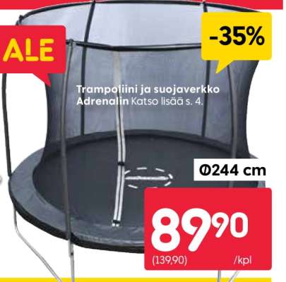 Trampoliini ja suojaverkko
