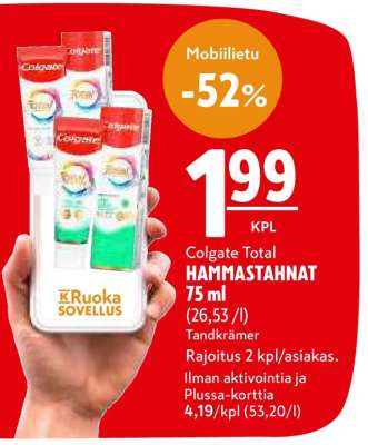Colgate Total HAMMASTAHNAT 75 ml