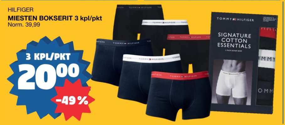 HILFIGER MIESTEN BOKSERIT 3 kpl/pkt