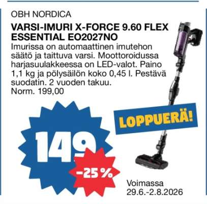 OBH NORDICA VARSI-IMURI X-FORCE 9.60 FLEX ESSENTIAL EO2027NO