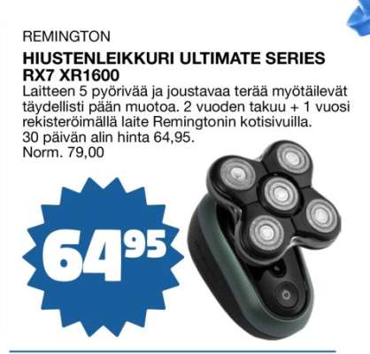 REMINGTON HIUSTENLEIKKURI ULTIMATE SERIES RX7 XR1600