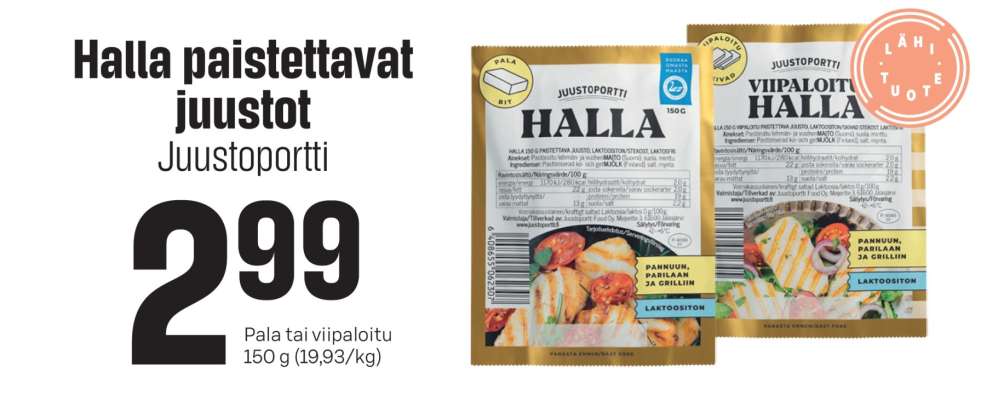 Halla paistettavat juustot