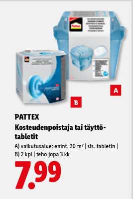 PATTEX Kosteudenpoistaja tai täyttötabletit