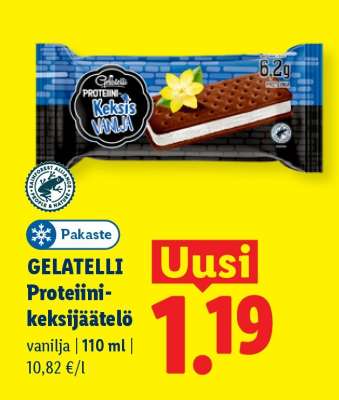 GELATELLI Proteiini-keksijäätelö