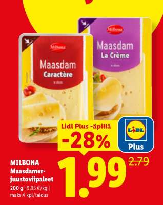 MILBONA Maasdamer-juustoviipaleet