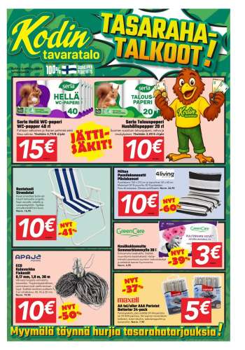 Kodintavaratalo tarjoukset  - 29.06.2026 - 12.07.2026.