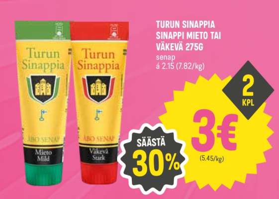 TURUN SINAPPIA SINAPPI MIETO TAI VÄKEVÄ 275G