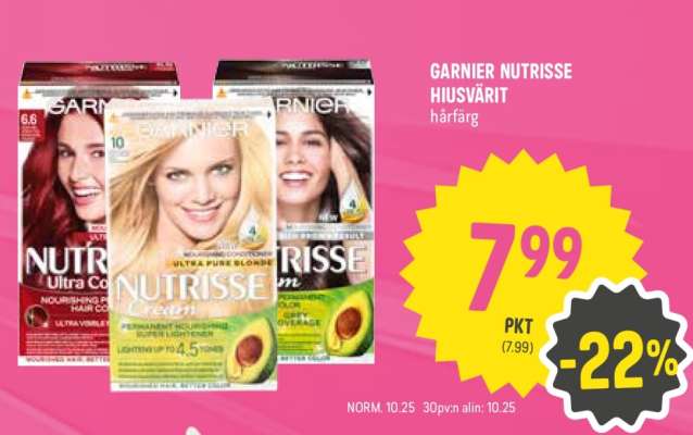 GARNIER NUTRISSE-HIUSVÄRIT