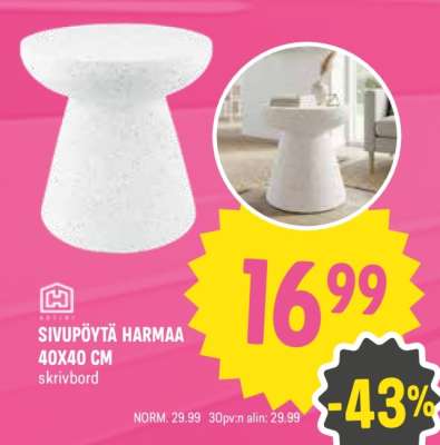 SIVUPÖYTÄ HARMAA 40X40 CM