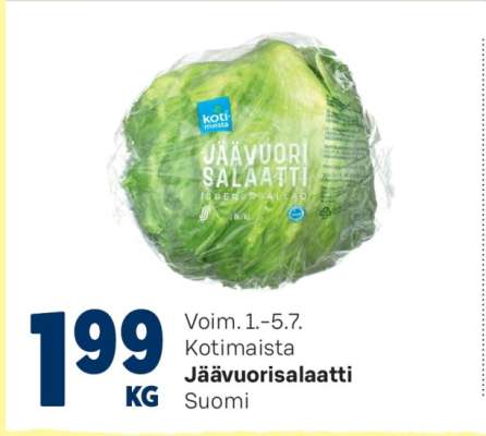 Kotimaista Jäävuorisalaatti
