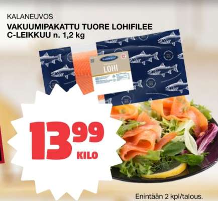 KALANEUVOS VAKUUMIPAKATTU TUORE LOHIFILEE