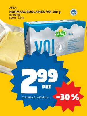 ARLA NORMAALISUOLAINEN VOI 500 g