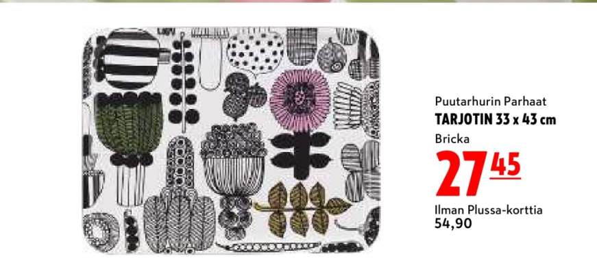 Puutarhurin Parhaat TARJOTIN 33 x 43 cm