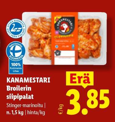 Kanamestari Broilerin siipipalat