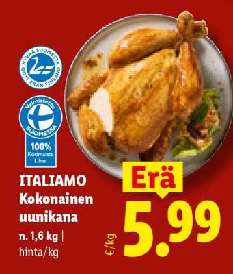 ITALIAMO Kokonainen uunikana