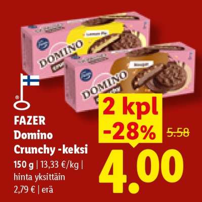 Fazer Domino Crunchy -keksi