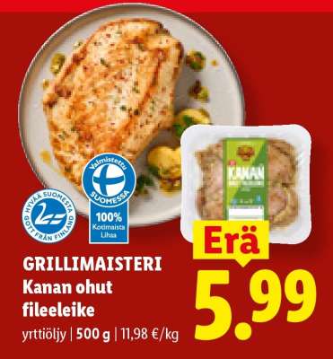 GRILLIMAISTERI Kanan ohut fileeleike