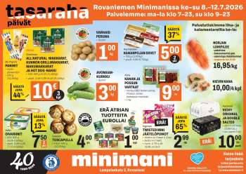 Minimani tarjoukset  - 08.07.2026 - 12.07.2026.