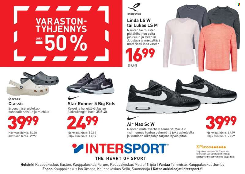 Intersport tarjoukset  - 08.07.2026 - 27.07.2026.
