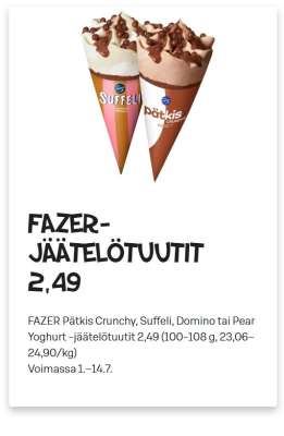 FAZER-JÄÄTELÖTUUTIT