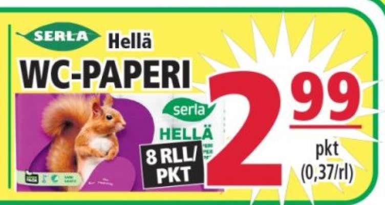 Serla Hellä WC-paperi